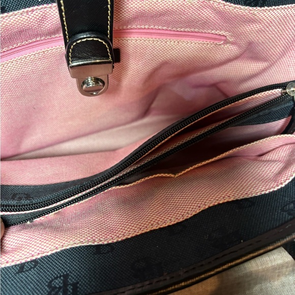 Dooney & Bourke Vintage Black Monogram Large Canvas Purse Shoulder Bag #K8918219 - Picture 7 of 13